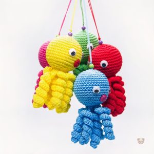 Poulpe tressé bleu, compagnon idéal pour les petits