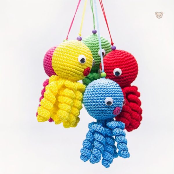 Poulpe en peluche tressé, idéal pour les petits fans d'océan