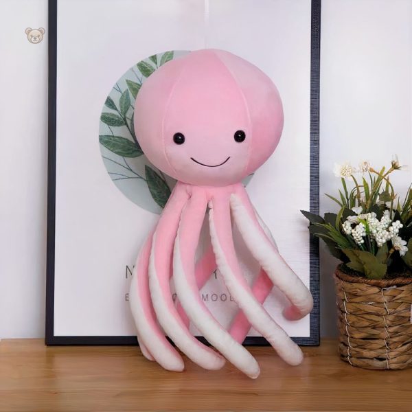 Doudou poulpe rose, compagnon tendre et apaisant pour le sommeil