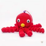 Poulpe rouge en peluche, compagnon doux pour les tout-petits