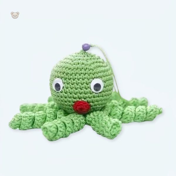 peluche-poulpe-verte-enfant-calin-doux-tresse-1 Peluche poulpe verte douce et câline pour enfants