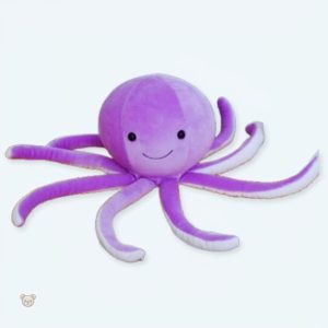 Peluche poulpe violet doux pour enfants, jouet décoratif amusant