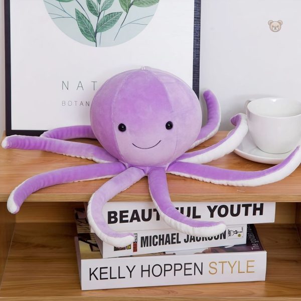 Poulpe en peluche violet, un compagnon doux et ludique pour les petits