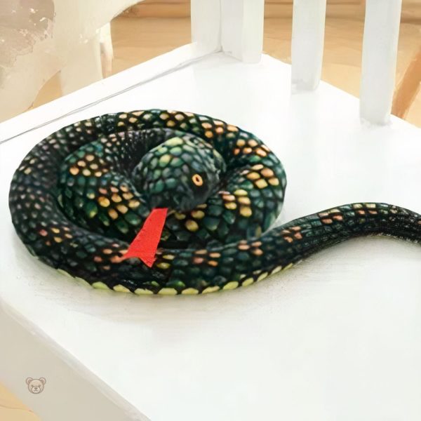 Serpent en peluche vert, douceur et design inspiré de la jungle