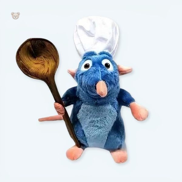 peluche-ratatouille-chef-cuisinier-douce-peluche-caline-1 Peluche Ratatouille douce en forme de chef cuisinier