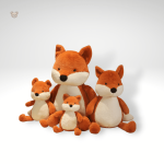 Peluche renard assis douce et câline