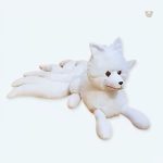 Peluche renard blanc doux câlin pour enfants