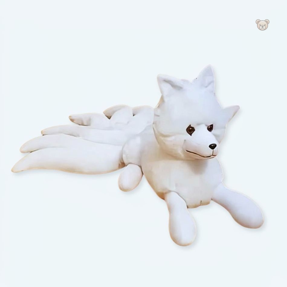 Peluche renard blanc doux câlin pour enfants