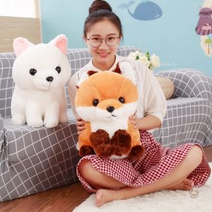 Renard blanc Kawaii, peluche douce, compagnon parfait pour les enfants