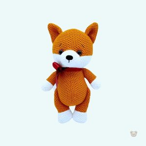 Peluche renard douce en crochet, parfaite pour les câlins