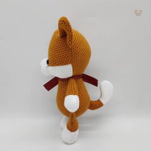 Animal en crochet, renard doux pour décoration et jeu