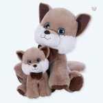 Peluche renard doux avec yeux bleus pour chambre d'enfant