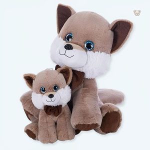 Peluche renard doux avec yeux bleus pour chambre d'enfant