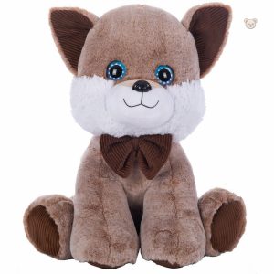 Renard en peluche moelleux, parfait pour un espace cosy