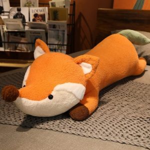 Peluche renard géant roux avec un grand museau