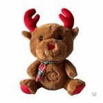 Renne en peluche respirant avec mélodie festive pour Noël