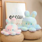 Peluche aux grandes oreilles, douce et réversible