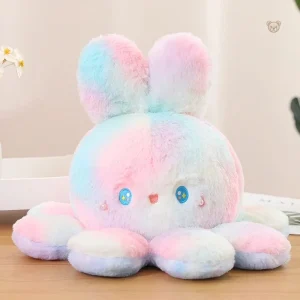 Peluche colorée, réversible avec oreilles moelleuses