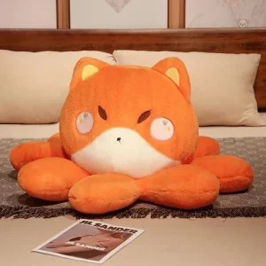 Peluche réversible renard roux