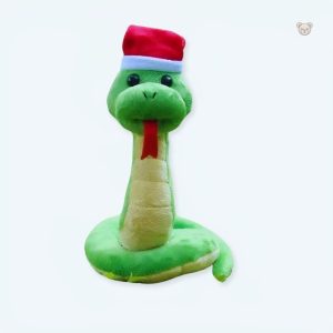 Peluche serpent doux vert pour câlins d'hiver enfant