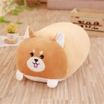 Peluche shiba squishmallow tirant la langue en peluche douce