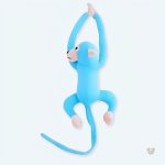 Peluche singe kawaii douce avec longue queue bleue