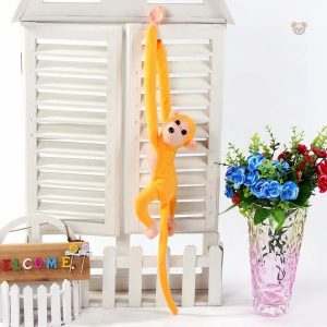 Peluche moelleuse singe kawaii en couleur jaune pour les petits