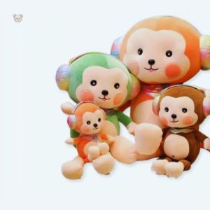 Peluche singe rouge douce et câline pour enfants