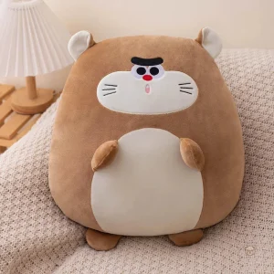 Peluche squishmallow castor grognon, douce et câline