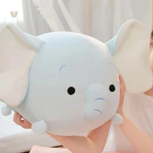 Éléphant en peluche bleuté, idéal pour les câlins