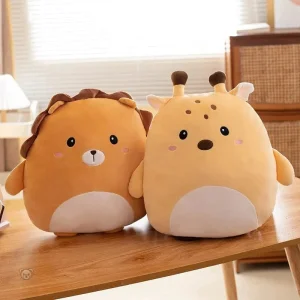 Mini girafe squishmallow brun, parfaite pour câliner et collectionner