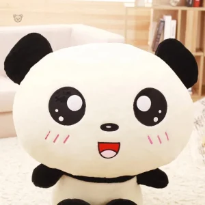 Grand panda en peluche, parfait compagnon de jeu