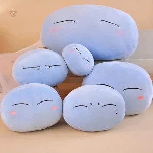 Peluche squishmallow pouf bleu moelleux pour câlins