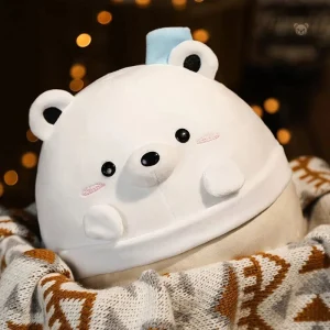 Adorable peluche ours blanc squishmallow, douce et câline