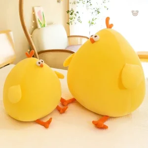 Peluche squishmallow poule beige moelleuse