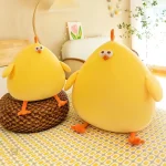Poule beige en peluche squishmallow douce et câline