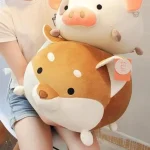 Mignonne peluche chien Shiba Inu, idéale pour les câlins