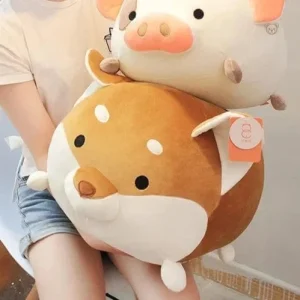 Mignonne peluche chien Shiba Inu, idéale pour les câlins