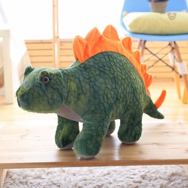 Stégosaure en peluche vert, idéal pour les câlins