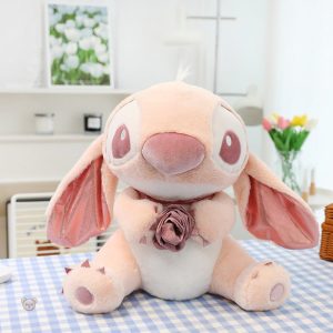 Stitch Angel en peluche rose, parfaite pour les câlins