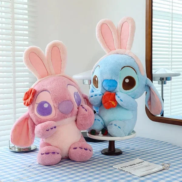 Stitch aux oreilles de lapin, peluche douce et colorée