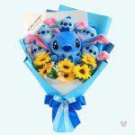 Peluche Stitch bouquet floral doux et original