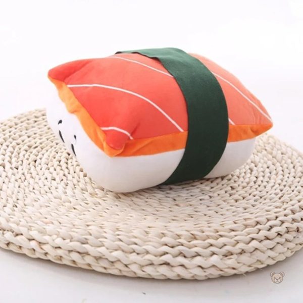 Peluche enfant en forme de sushi saumon, design mignon