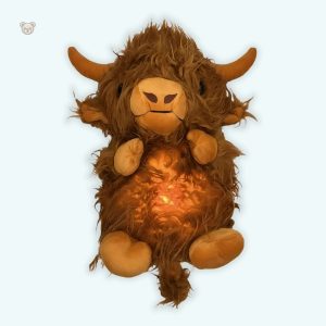 Peluche taureau doux pour enfants, musical et apaisant