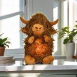 Taureau en peluche doux, compagnon nocturne idéal