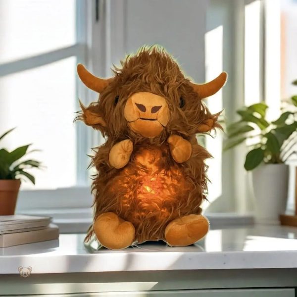 Taureau en peluche doux, compagnon nocturne idéal