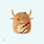 Peluche taureau musicien Squishmallow douce et amusante
