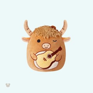 Peluche taureau musicien Squishmallow douce et amusante
