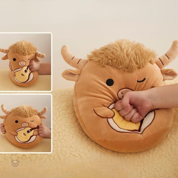 Doux taureau en peluche, idéal pour les petits mélomanes