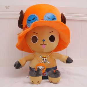 Doudou orange Tony Chopper, peluche pour fans de One Piece
